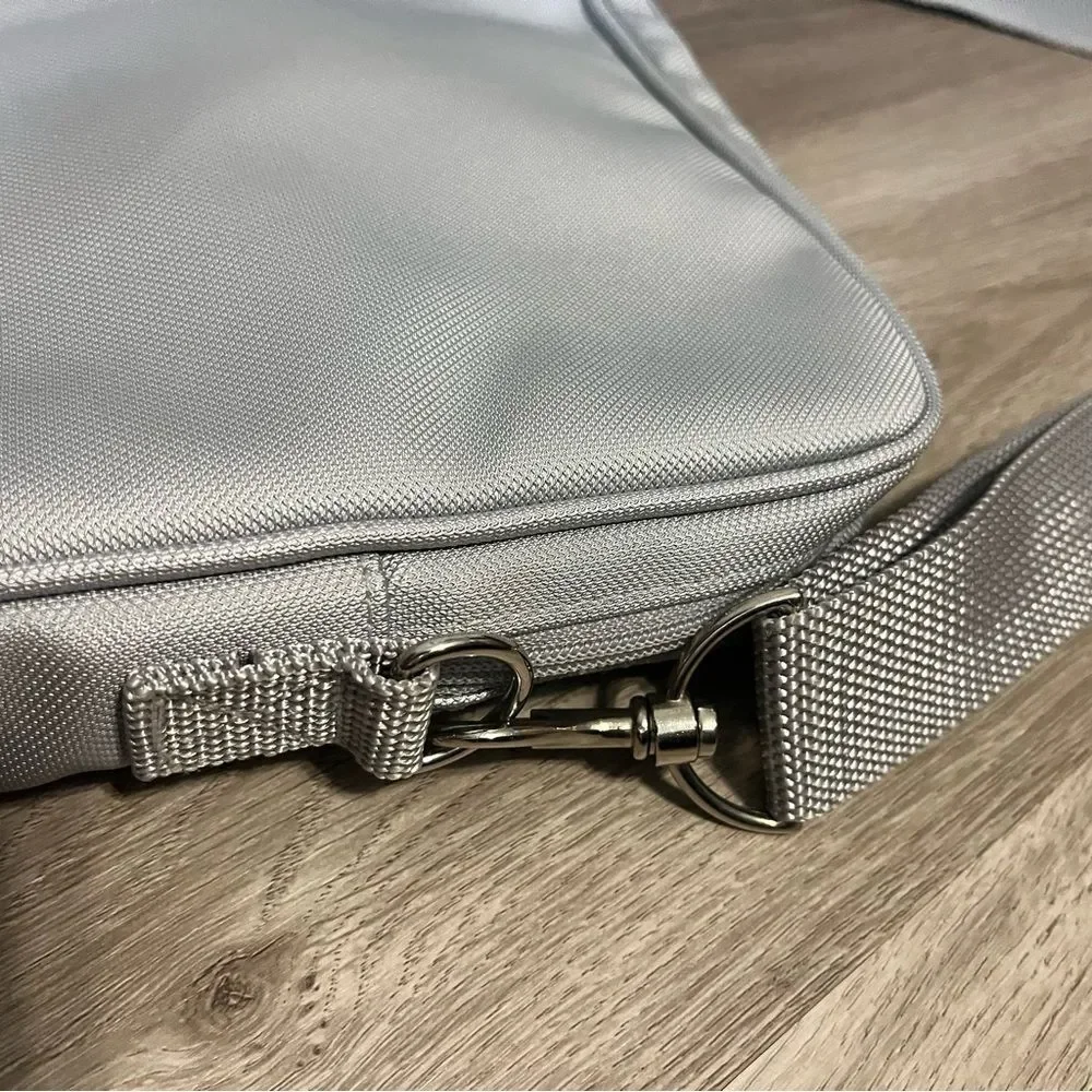 Light Grey Solid Padded Laptop Case & Bag